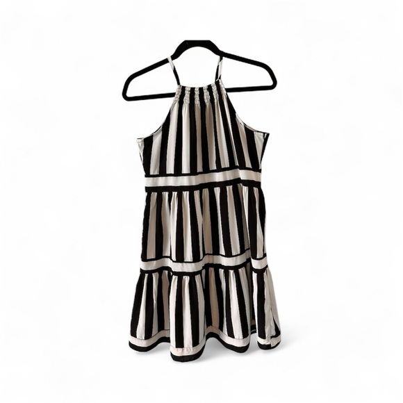 Black and White Striped Halter Dress - Picture 4 of 5